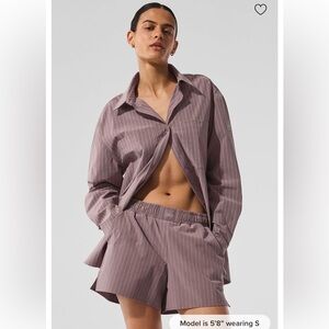 ALO Yoga Mauve Striped Women Set
